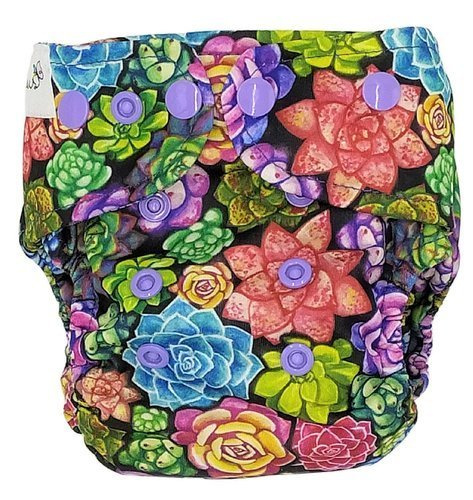 Pocket diaper, one-row snaps, MINI OS 4-11kg SUCCULENTS