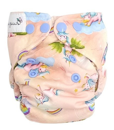 Windel mit Tasche für Neugeborene 3-7kg - Einhörner