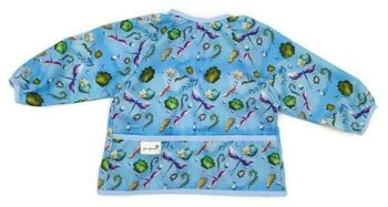 Long sleeved bib, waterproof, with built-in pocket bag In the Dragonfly