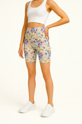 Kurze Leggings mit hohem Bund – Schmetterlinge
