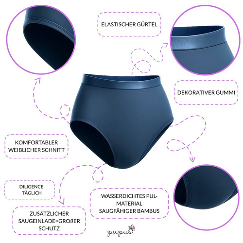 Women's absorbent underwear BLACK