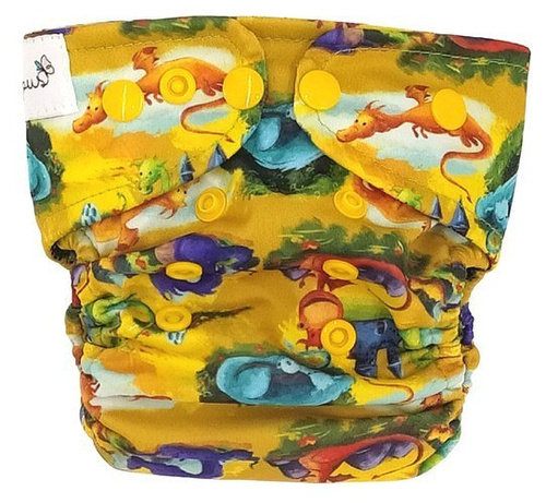 Diaper cover, one-row snaps Mini OS 4-11kg DRAGONS