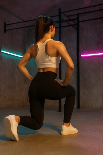 Long Leggings with High Waist - Black