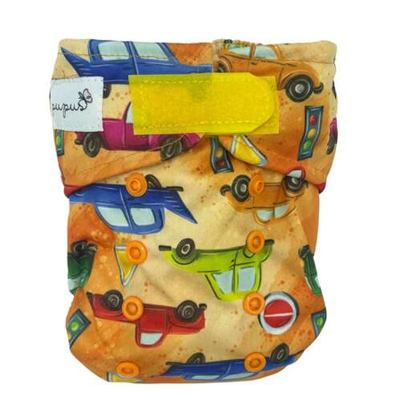 Windel mit Tasche Autos 5-15kg - Klettverschluss