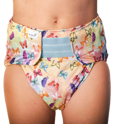 Reusable diaper for adults with insert - BUTTERFLIES