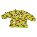 Long sleeved bib, waterproof, with built-in pocket bag In the Fireman