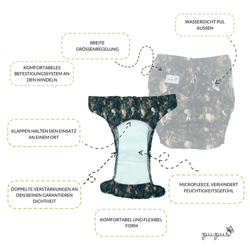 JUNIOR Cloth Diaper for kids 5-10years old DRAGONS