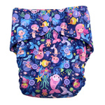Pocket diaper, double-row snaps, OS, MERMAIDS
