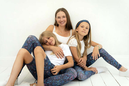 Kurze Leggings mit hohem Bund - Neon Splash