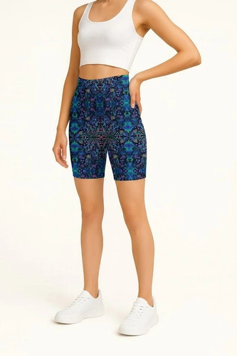 Kurze Leggings mit hohem Bund - Neon Splash