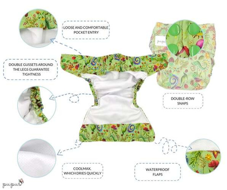 Windel mit Tasche OS zweireihig, BREAST FEEDING