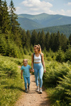 Lange Leggings mit hohem Bund - Himmelblau