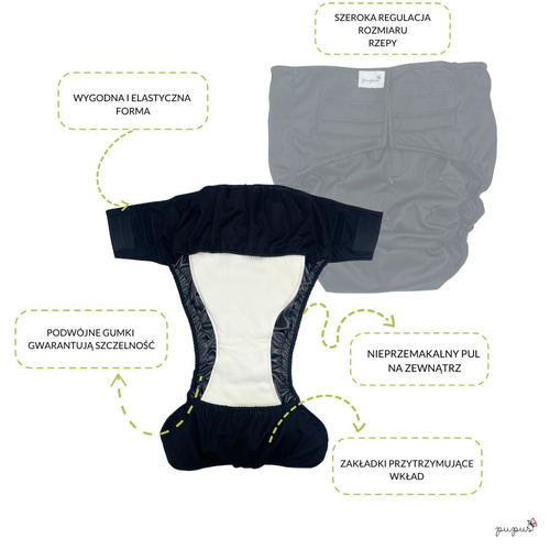 Reusable diaper for adults with insert - FIREMAN