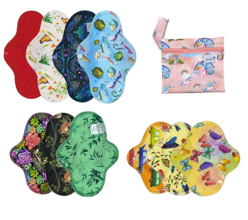 Set of Cloth Menstrual Pads, 10 pcs, -10%