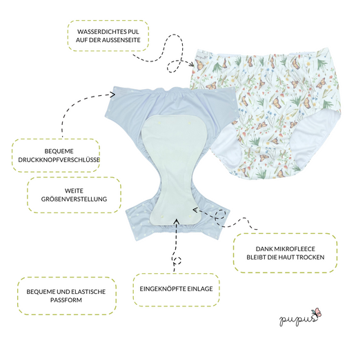 Urinary incontinence panties for adults - IN THE GRASS