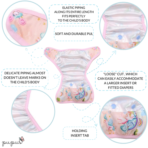 Diaper Cover with elastic piping Forest Glade