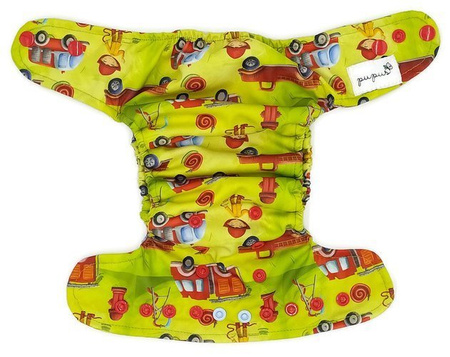 Pocket diaper, one-row snaps, MINI OS 4-11kg FIREMAN