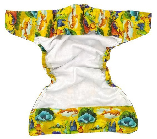 Pocket diaper, double-row snaps, OS, DRAGONS