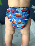 Diaper cover, one-row snaps OS 6-15kg BOATS