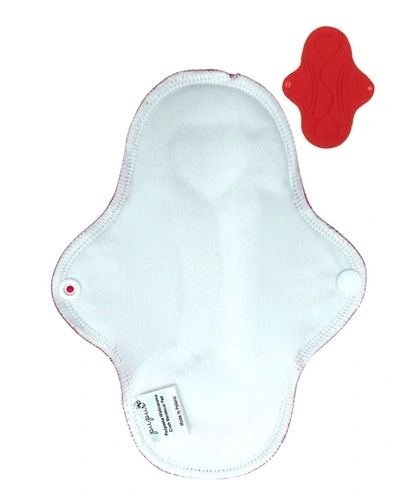 MEDIUM M Cloth Menstrual Pad - WHITE