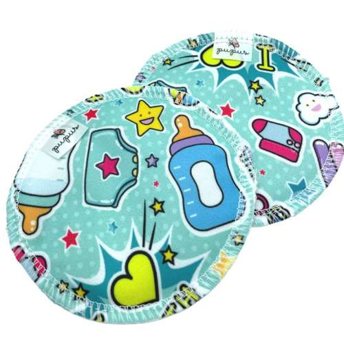 Reusable Breast Pads, bamboo + coolmax, 2pcs, DJ BOBO