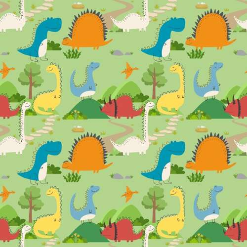 Mittlere Stoffbinde für Damen – DINOSAURIER