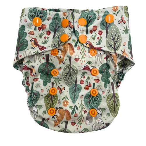 Pocket diaper, double-row snaps, OS coolmax, FOREST GLADE
