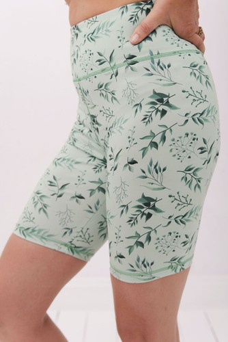 Short Leggings with High Waist - Mint Green